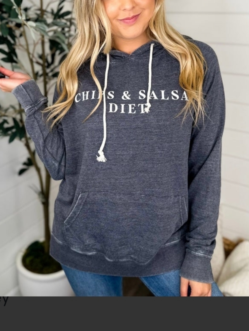 Sew In Love 'Chips & Salsa Diet' Graphic  Hoodie Sweatshirt - Charcoal Gray